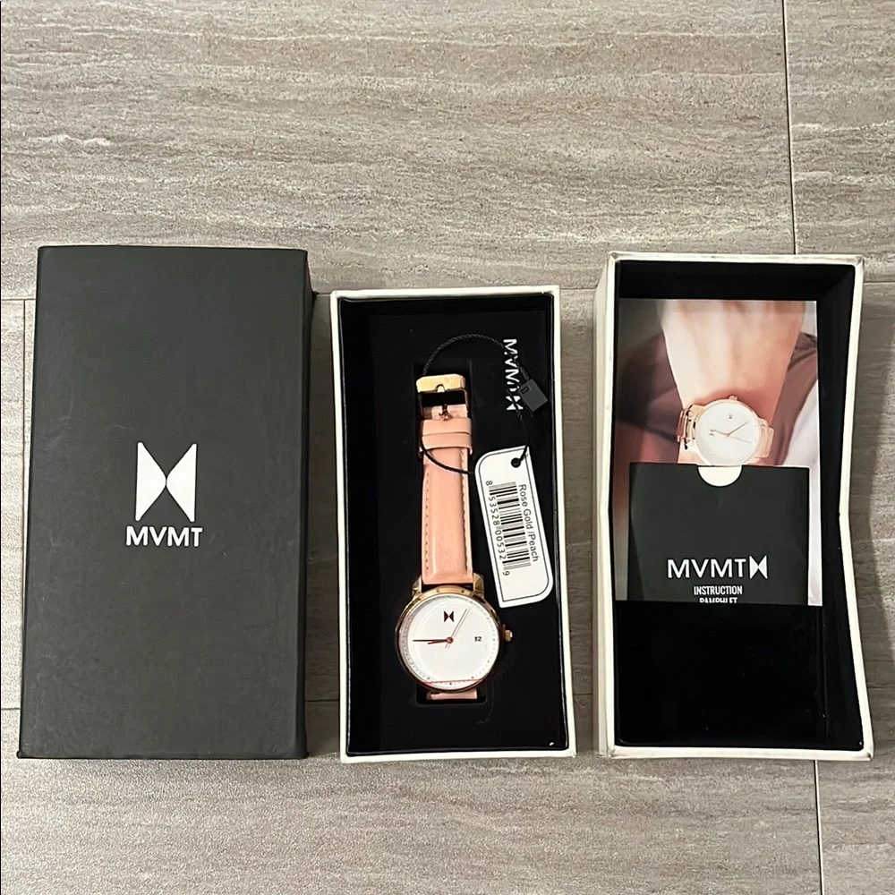 NEW MVMT Leather Band Minimalist Watch